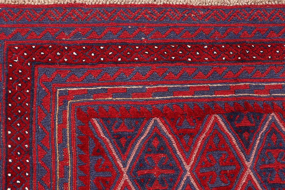 Dark Red Mashwani 3' 10 x 4' 1 - No. 63892 - ALRUG Rug Store