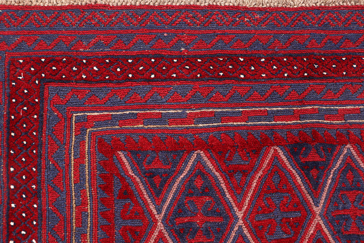 Dark Red Mashwani 3' 10 x 4' 1 - No. 63892 - ALRUG Rug Store