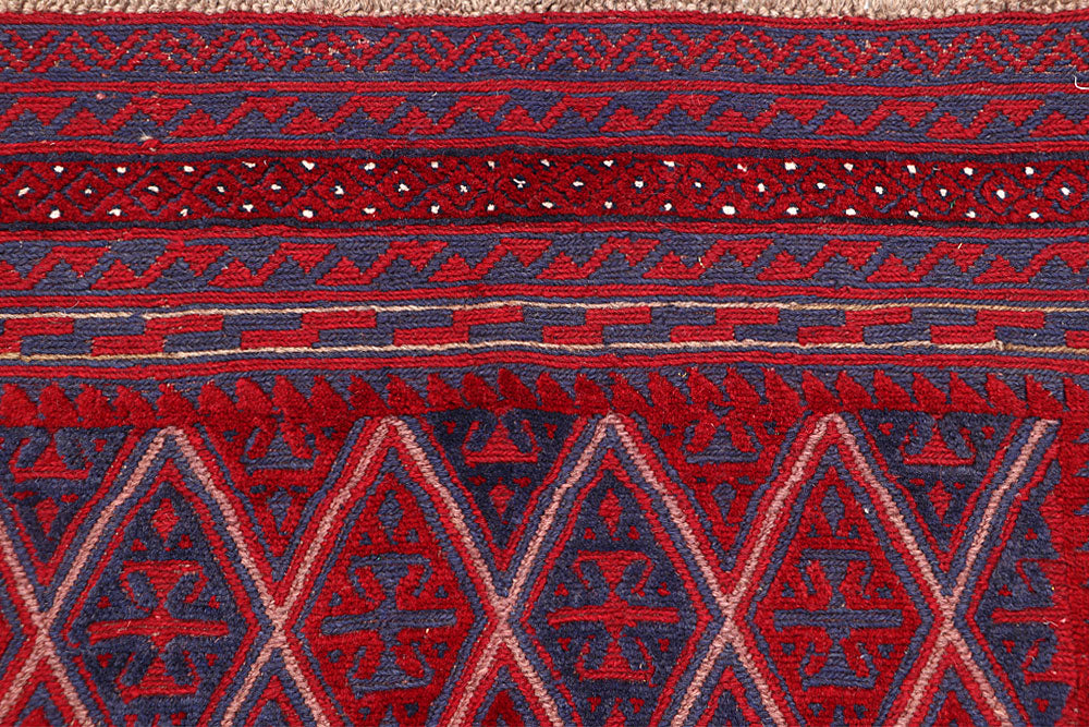 Dark Red Mashwani 3' 10 x 4' 1 - No. 63892 - ALRUG Rug Store