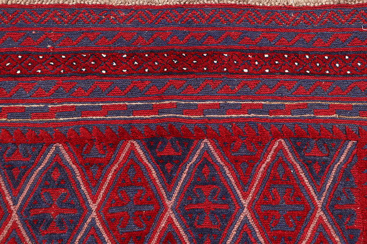 Dark Red Mashwani 3' 10 x 4' 1 - No. 63892 - ALRUG Rug Store