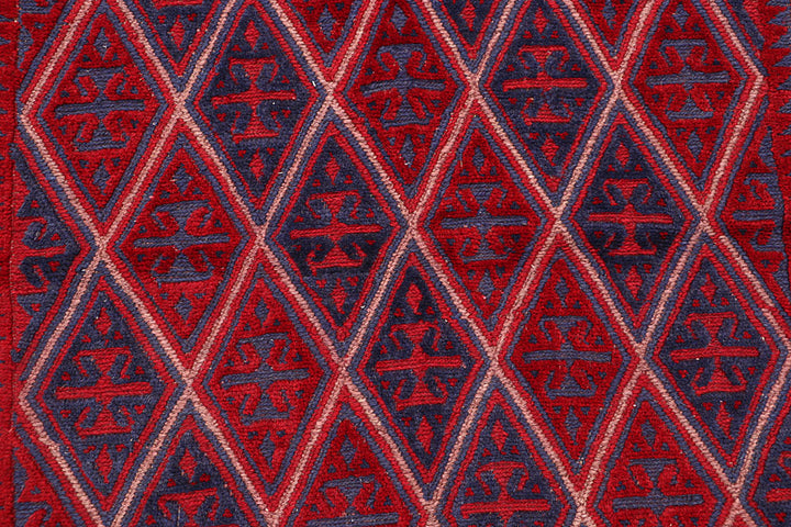 Dark Red Mashwani 3' 10 x 4' 1 - No. 63892 - ALRUG Rug Store