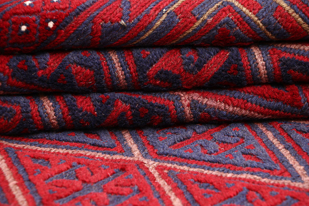 Dark Red Mashwani 3' 10 x 4' 1 - No. 63892 - ALRUG Rug Store