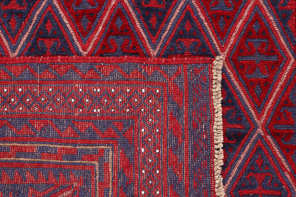 Dark Red Mashwani 3' 10 x 4' 1 - No. 63892 - ALRUG Rug Store