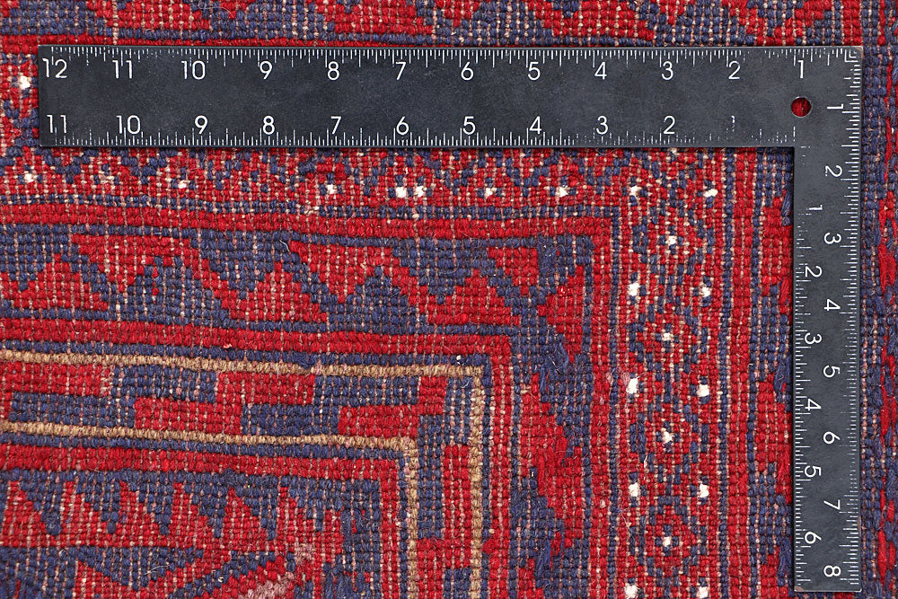 Dark Red Mashwani 3' 10 x 4' 1 - No. 63892 - ALRUG Rug Store