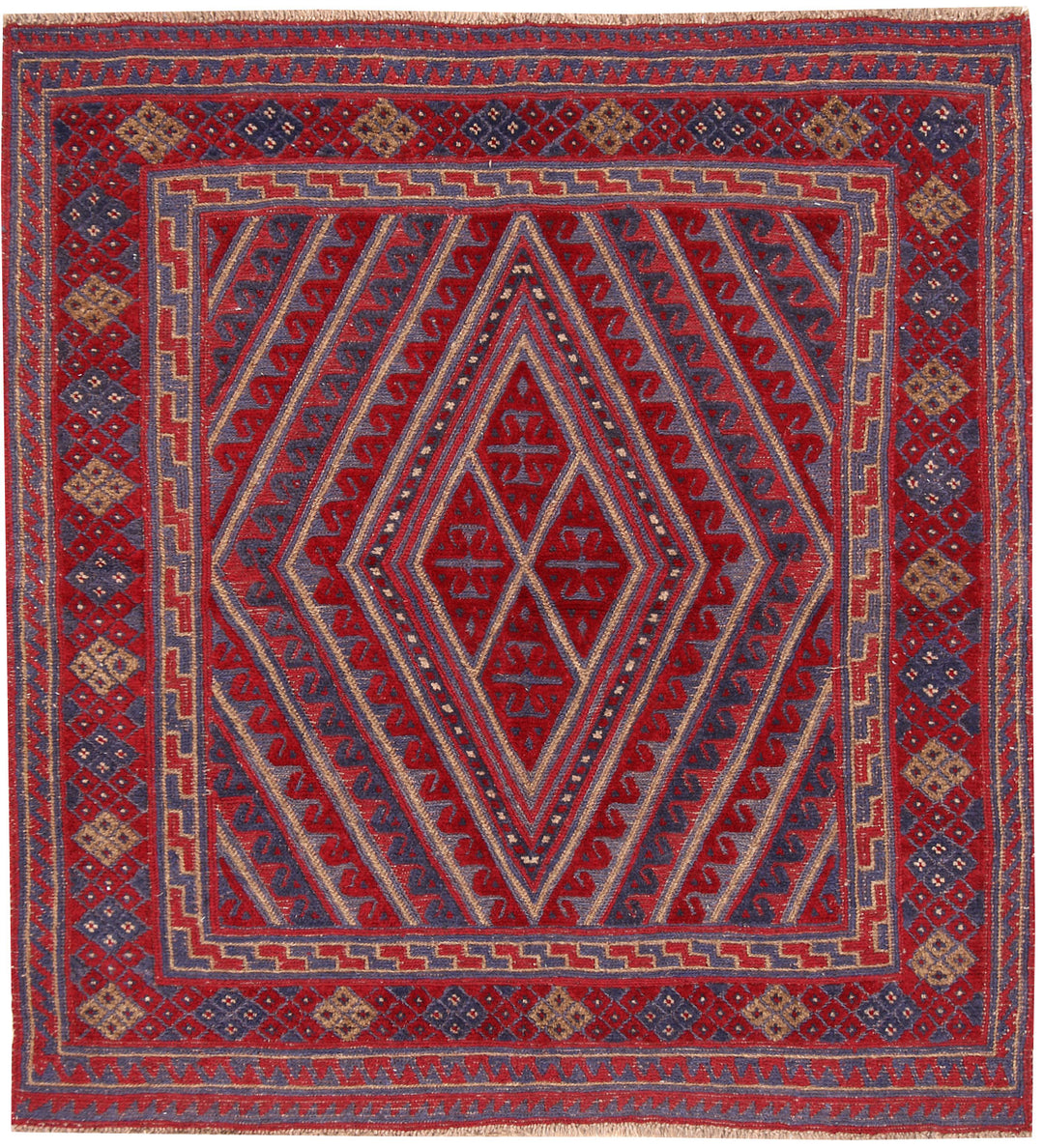 Afghan Mashwani Rug 3' 10 x 4' Hand-Knotted