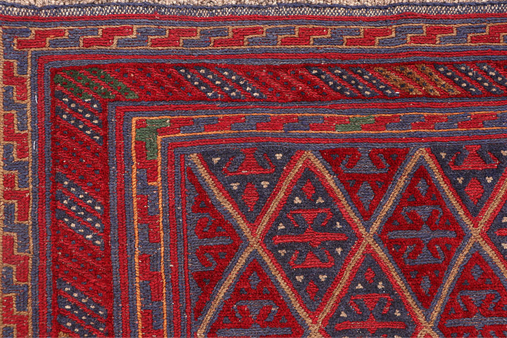 Dark Red Mashwani 3' 8 x 3' 11 - No. 63895 - ALRUG Rug Store