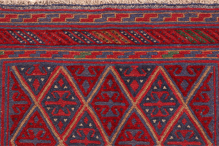 Dark Red Mashwani 3' 8 x 3' 11 - No. 63895 - ALRUG Rug Store
