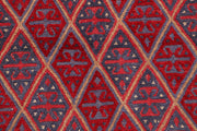 Dark Red Mashwani 3' 8 x 3' 11 - No. 63895 - ALRUG Rug Store