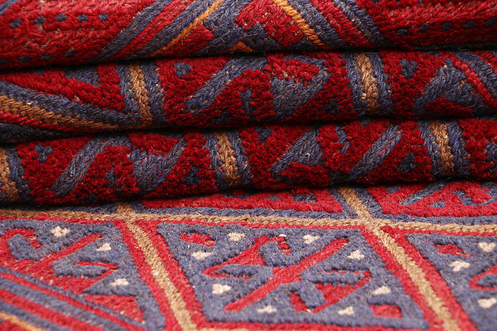 Dark Red Mashwani 3' 8 x 3' 11 - No. 63895 - ALRUG Rug Store