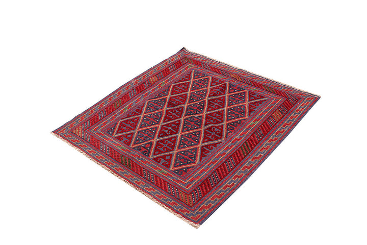 Dark Red Mashwani 3' 8 x 3' 11 - No. 63895 - ALRUG Rug Store
