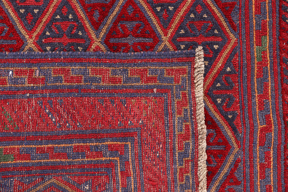 Dark Red Mashwani 3' 8 x 3' 11 - No. 63895 - ALRUG Rug Store