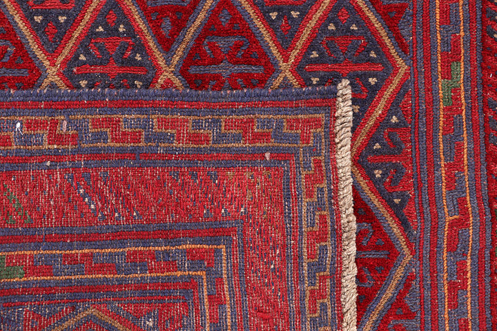 Dark Red Mashwani 3' 8 x 3' 11 - No. 63895 - ALRUG Rug Store