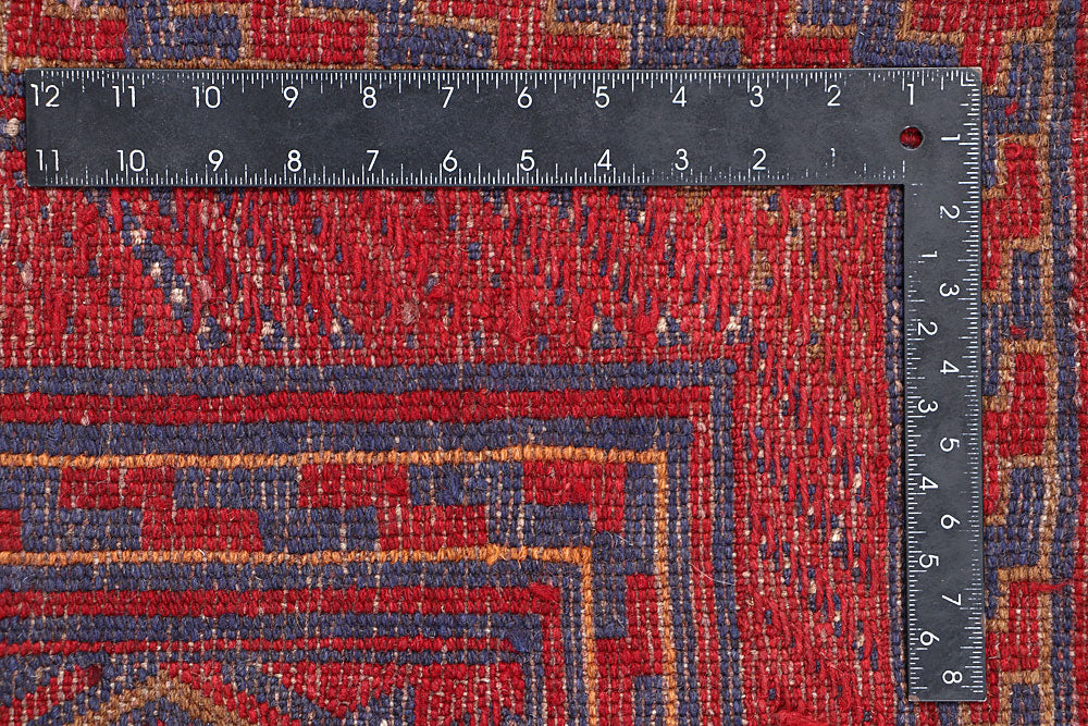 Dark Red Mashwani 3' 8 x 3' 11 - No. 63895 - ALRUG Rug Store