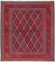 Dark Red Mashwani 3' 8 x 3' 11 - No. 63895 - ALRUG Rug Store