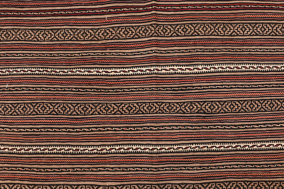White Afghan Maliki Rug 4' 6 x 6' 4 Hand-Knotted close-up