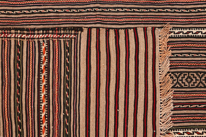 White Afghan Maliki Rug 4' 6 x 6' 4 Hand-Knotted texture