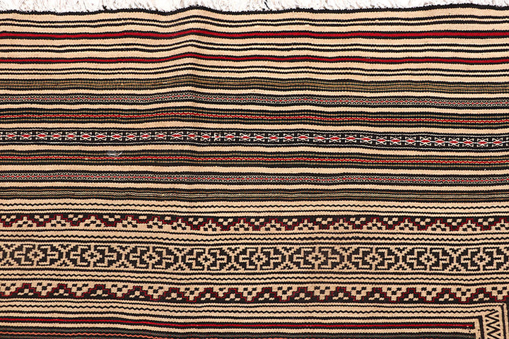 White Afghan Maliki Rug 4' 6 x 6' 3 Hand-Knotted view