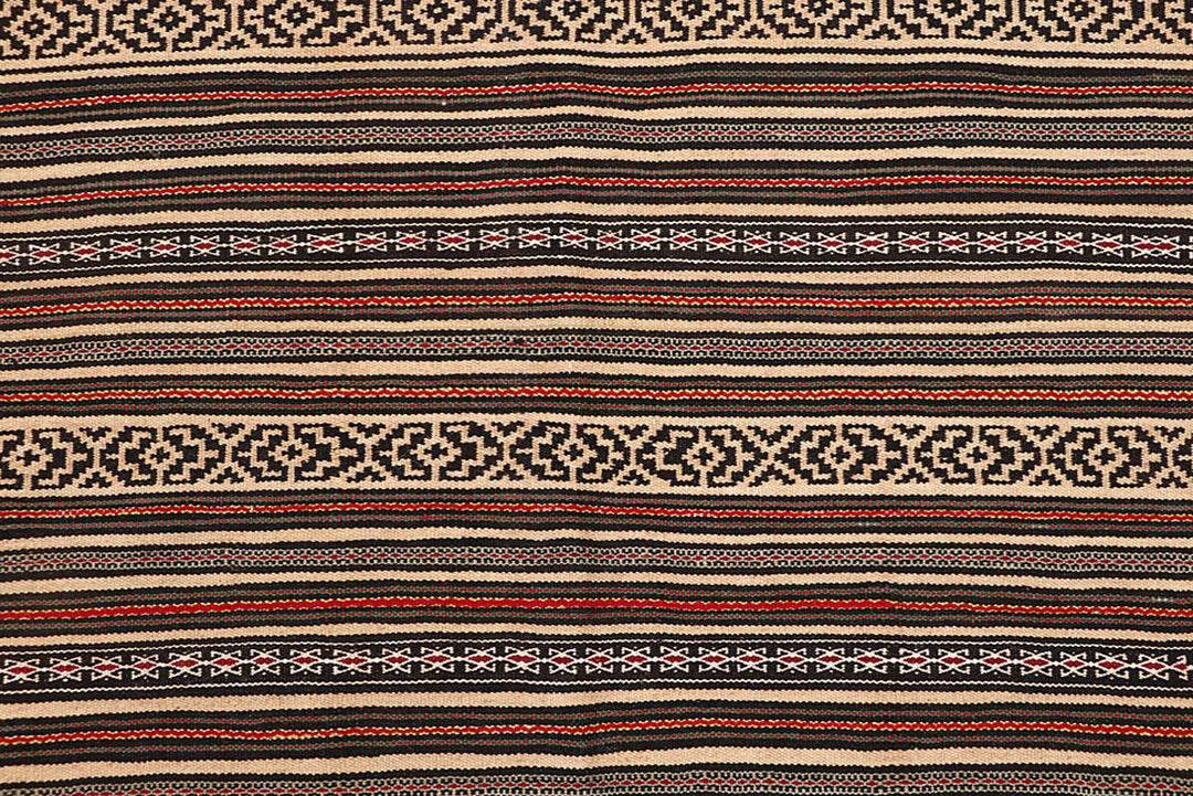 White Afghan Maliki Rug 4' 6 x 6' 3 Hand-Knotted close-up