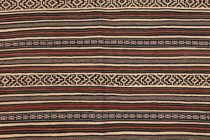 White Afghan Maliki Rug 4' 6 x 6' 3 Hand-Knotted close-up