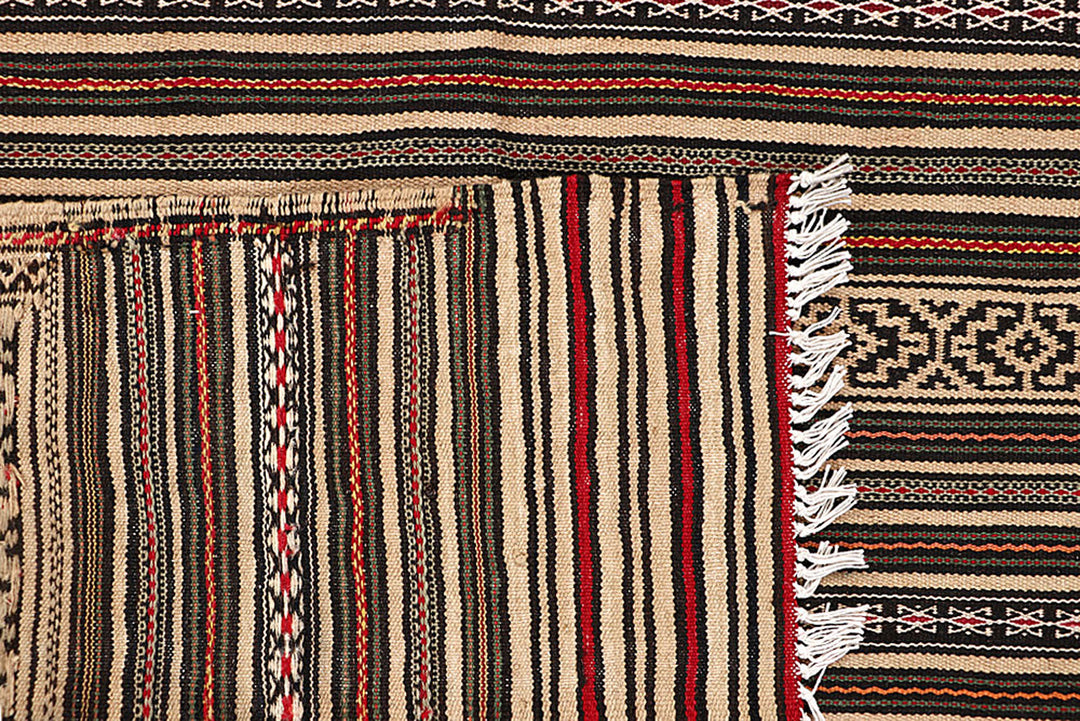 White Afghan Maliki Rug 4' 6 x 6' 3 Hand-Knotted texture