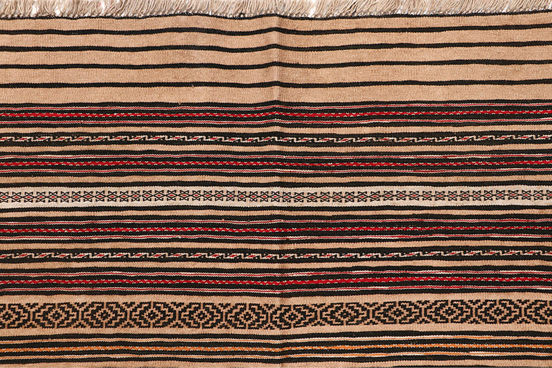 White Afghan Maliki Rug 4' 4" x 6' 5" Hand-Knotted view