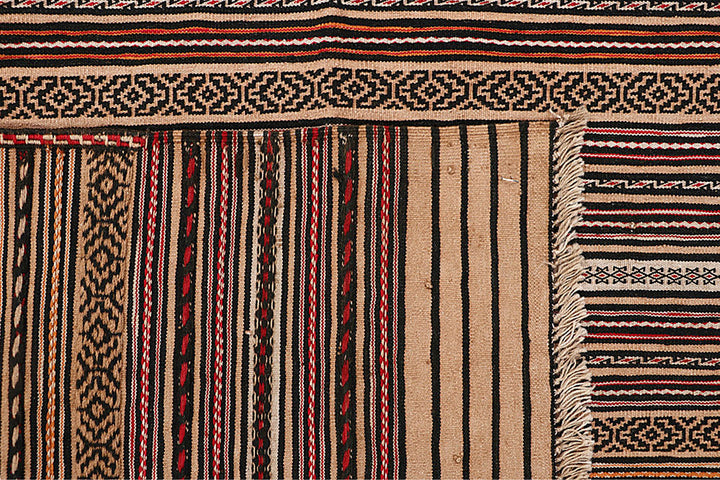 White Afghan Maliki Rug 4' 4" x 6' 5" Hand-Knotted texture