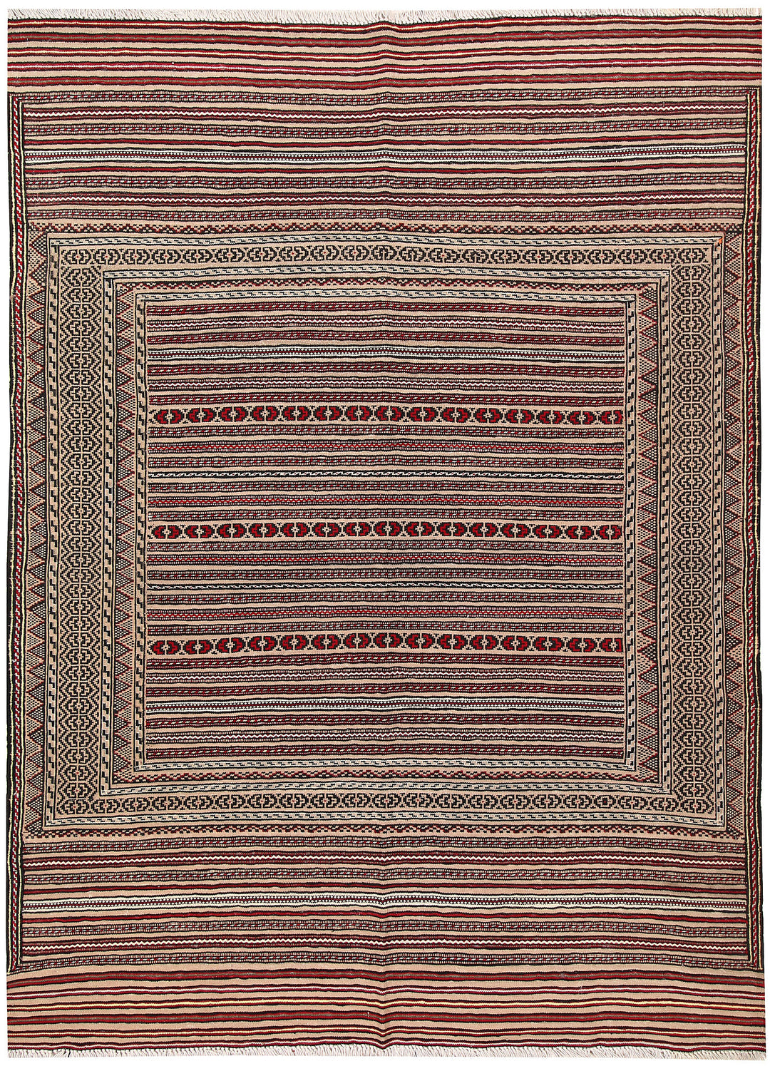 Peach Afghan Oriental Rug 4' 9 x 6' 5 Hand-Knotted