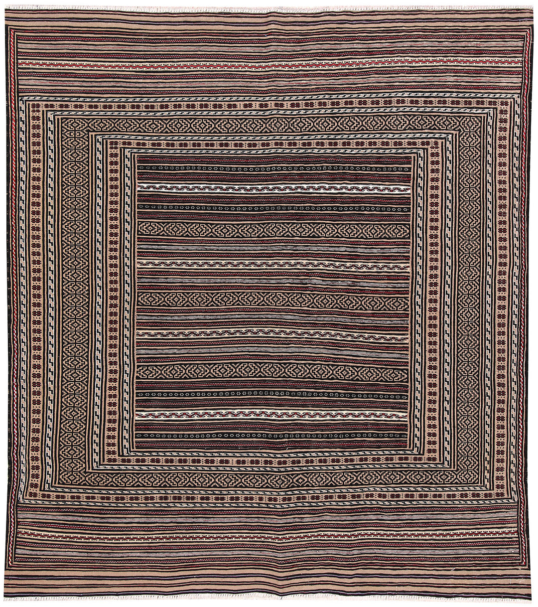 Afghan Maliki Rug 4' 8" x 5' 8" Hand-Knotted