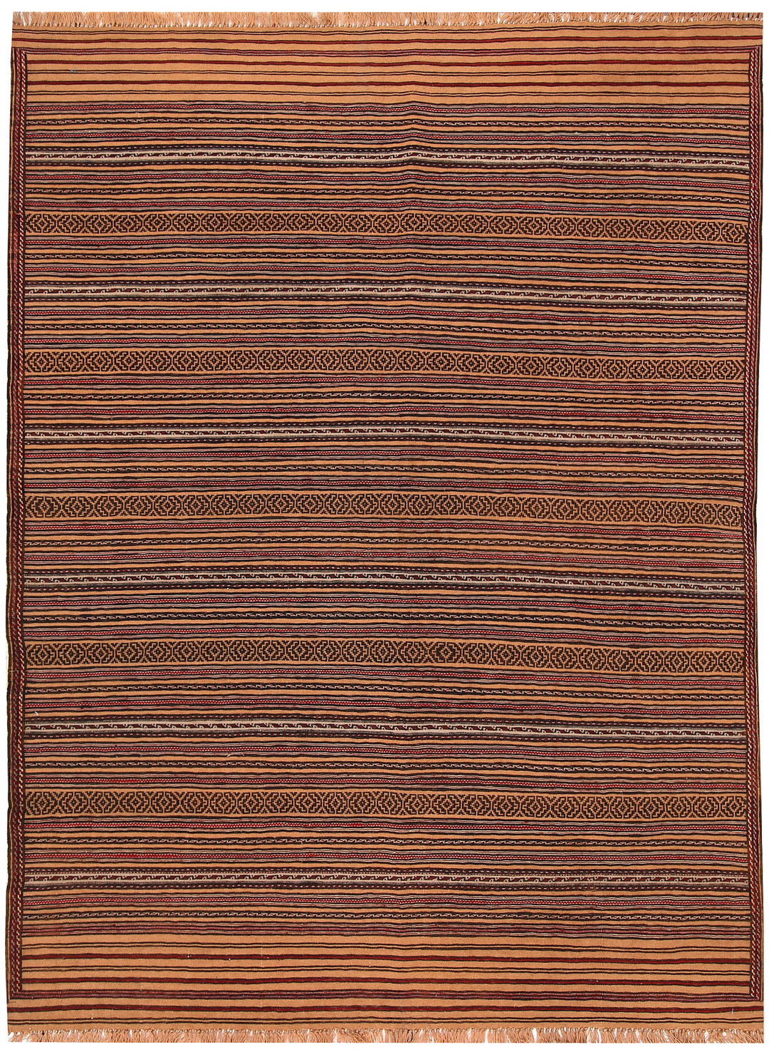 Brown Afghan Oriental Rug 4'7" x 6'3" Hand-Knotted