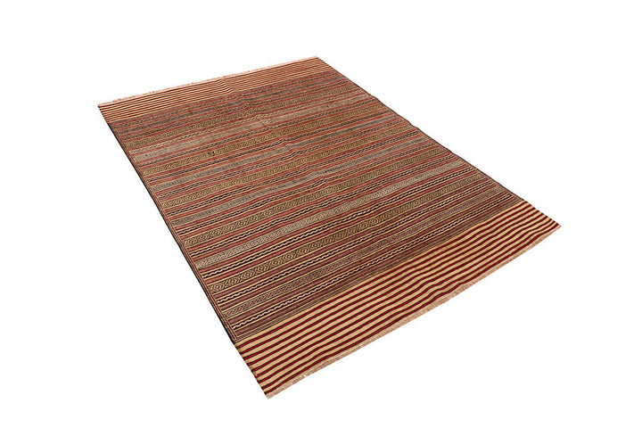 White Maliki Rug 4' 7" x 6' 4" Hand-Knotted field