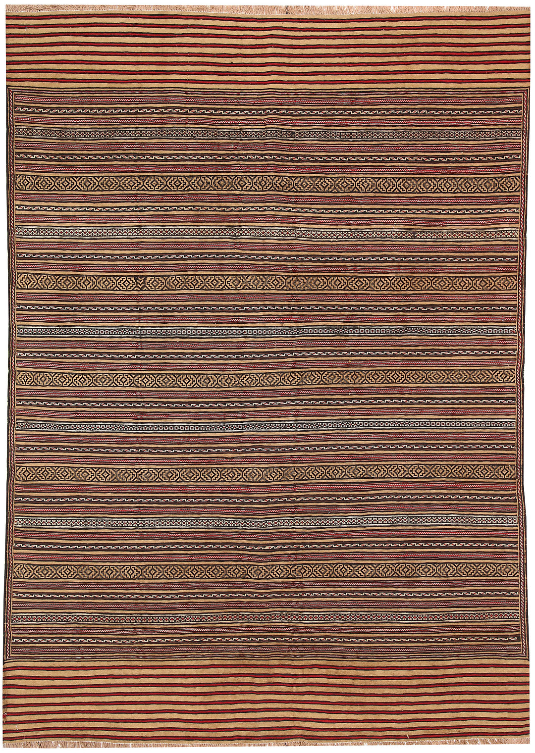 White Maliki Rug 4' 7" x 6' 4" Hand-Knotted