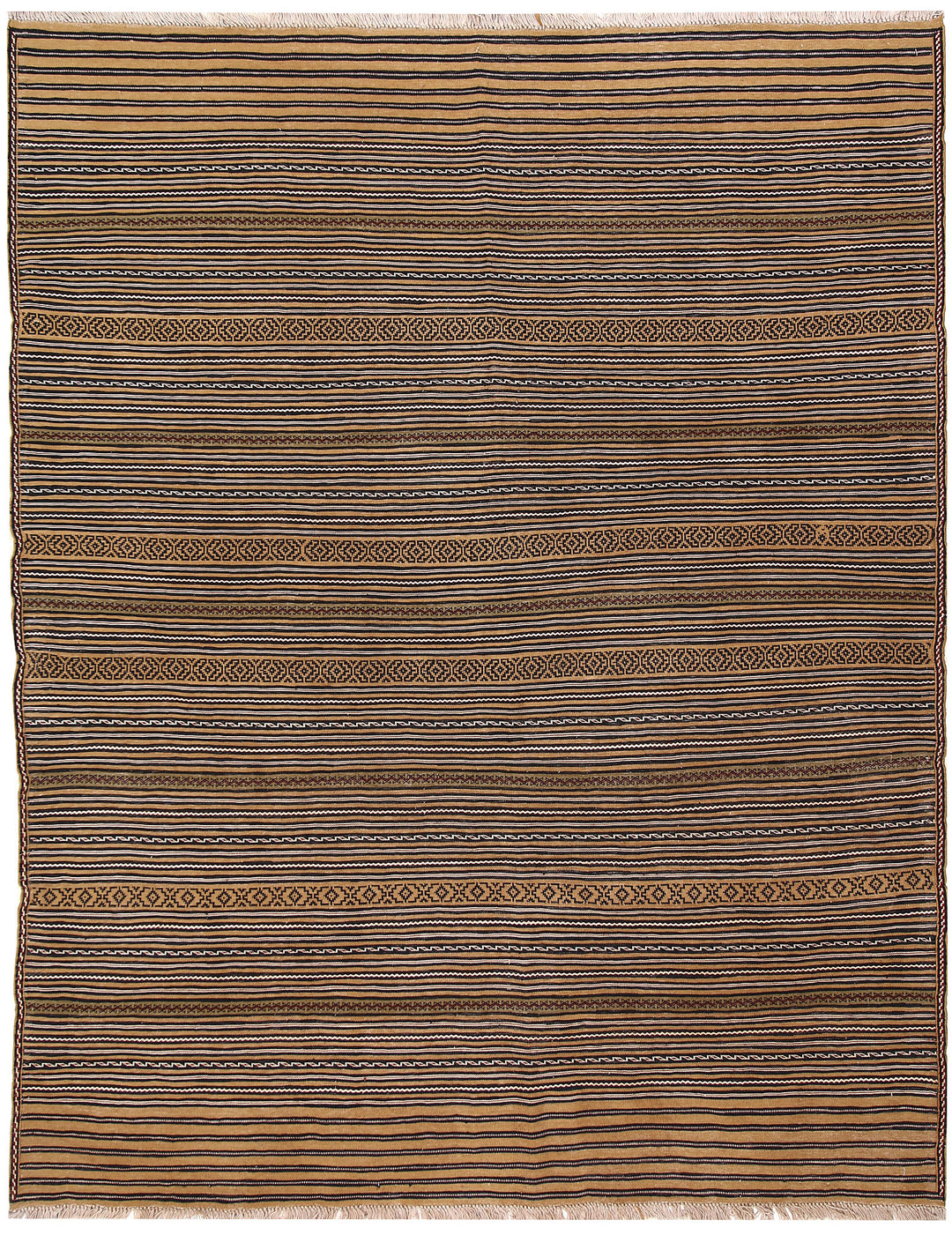 Brown Afghan Oriental Rug 4'9" x 6'1" Hand-Knotted