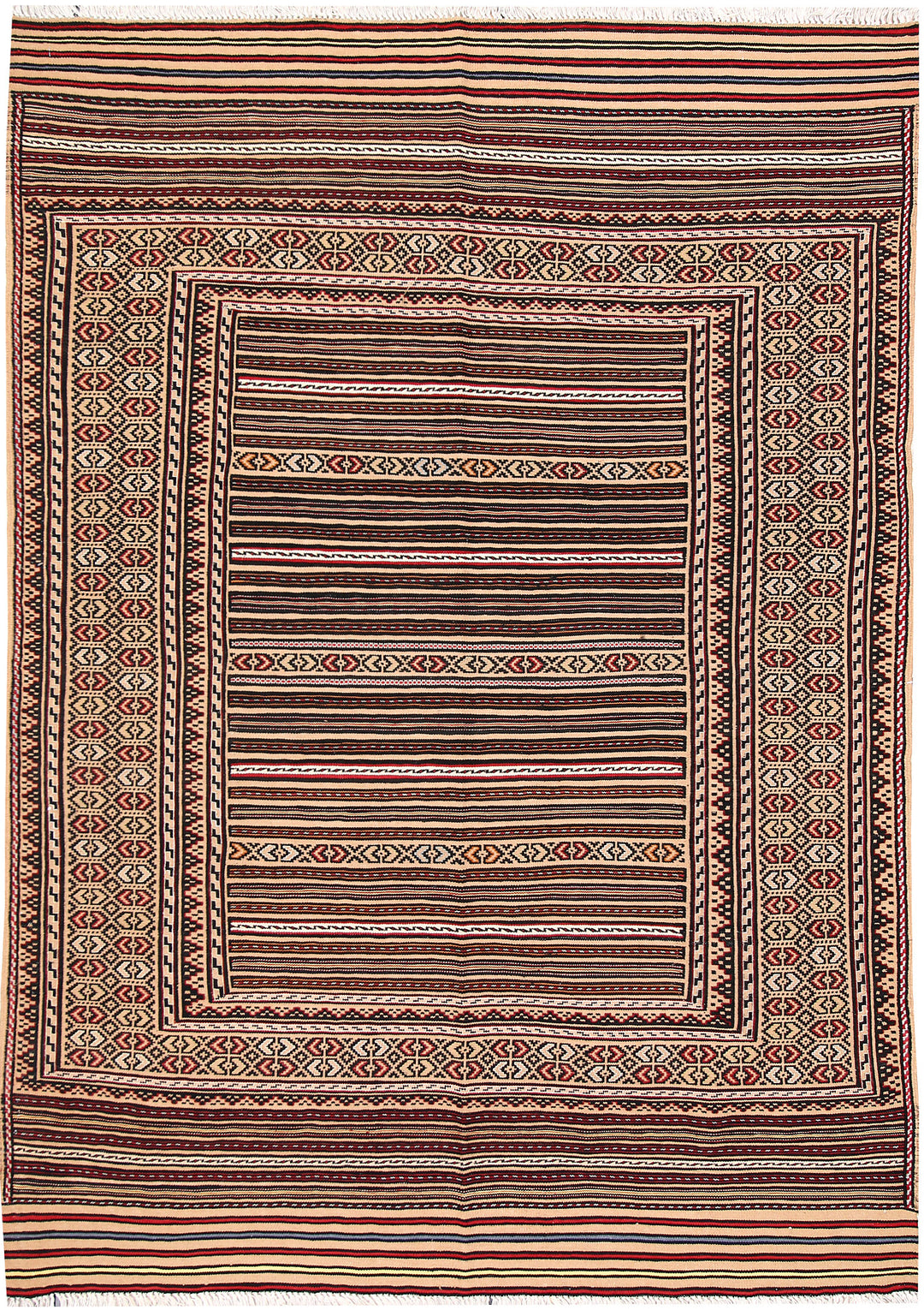 Afghan Maliki Rug 4' 6 x 6' 5 Hand-Knotted