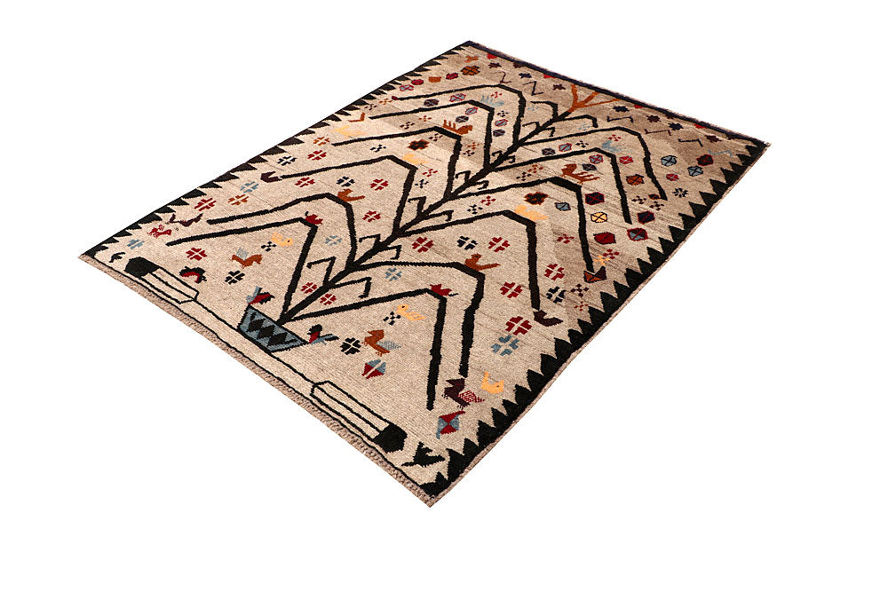 Tan Baluchi 4' 2 x 5' 7 - No. 63973 - ALRUG Rug Store