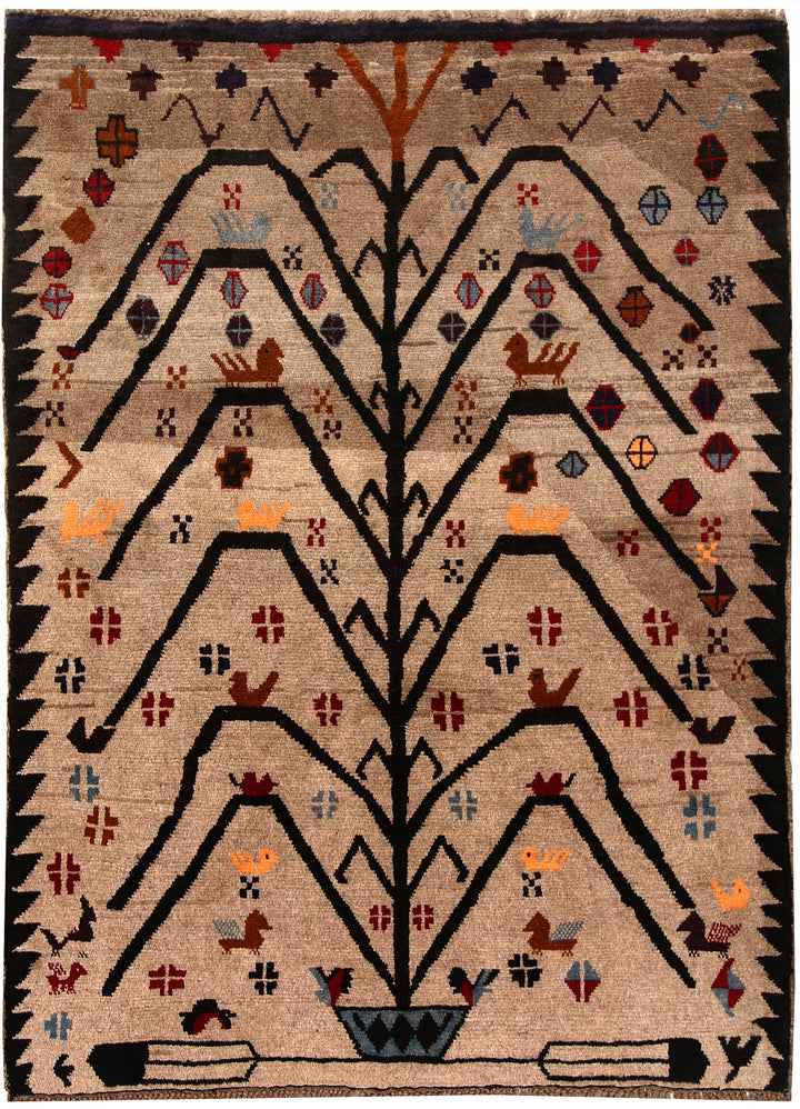 Tan Baluchi 4' 2 x 5' 7 - No. 63973 - ALRUG Rug Store