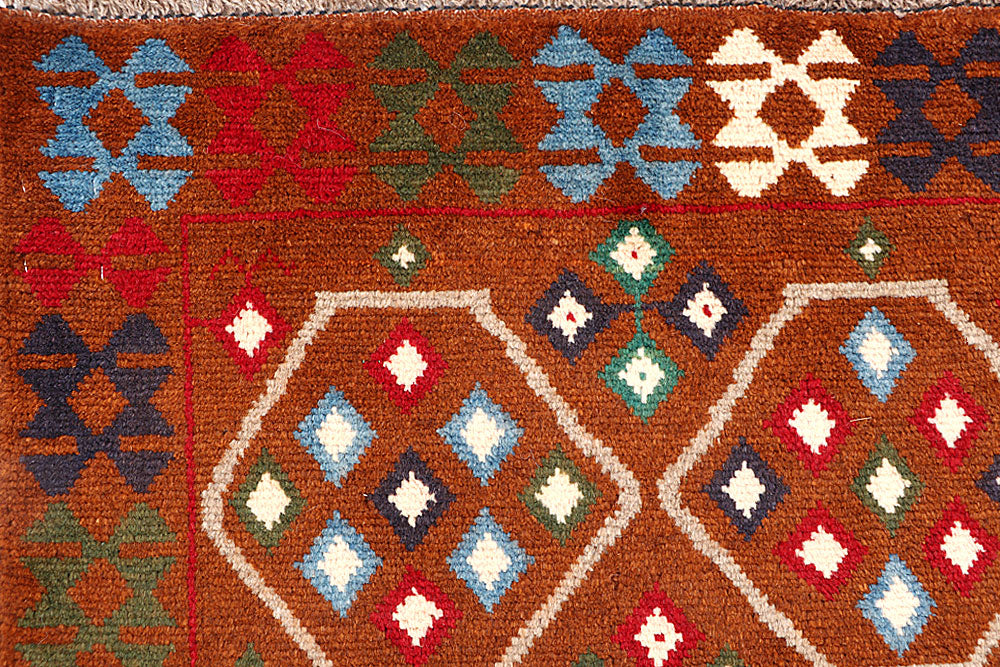 Saddle Brown Baluchi 4' 1 x 6' - No. 63974 - ALRUG Rug Store