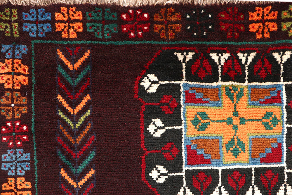 Maroon Baluchi 3' 5 x 6' 6 - No. 63981 - ALRUG Rug Store