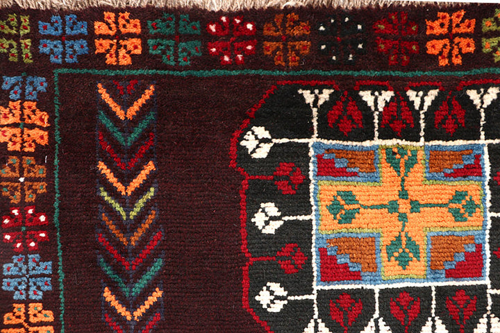 Maroon Baluchi 3' 5 x 6' 6 - No. 63981 - ALRUG Rug Store