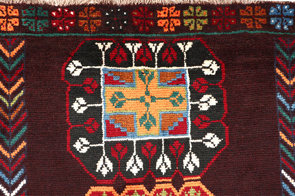 Maroon Baluchi 3' 5 x 6' 6 - No. 63981 - ALRUG Rug Store