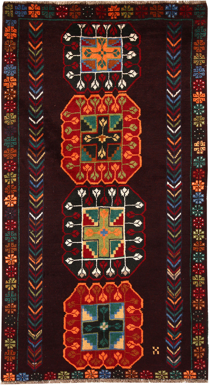 Maroon Baluchi 3' 5 x 6' 6 - No. 63981 - ALRUG Rug Store