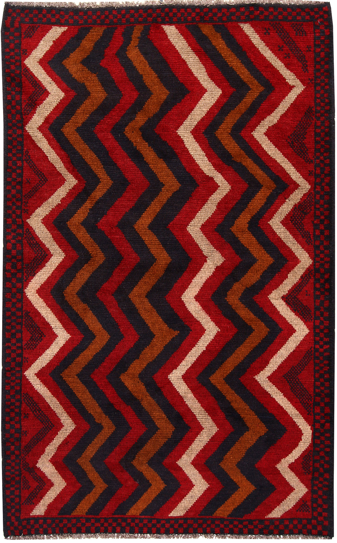 Afghan Baluchi Rug 3' 6" x 5' 7" Hand-Knotted