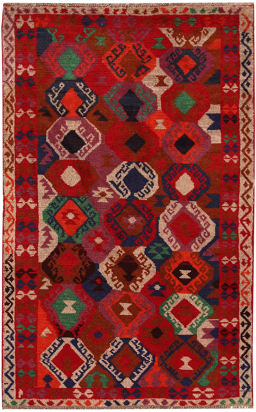 Afghan Baluchi Rug 3' 9 x 6' Hand-Knotted