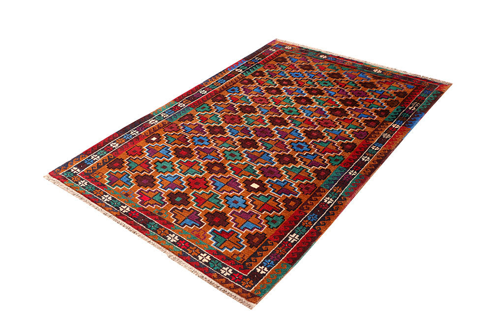 Saddle Brown Baluchi 4' x 5' 11 - No. 63995 - ALRUG Rug Store