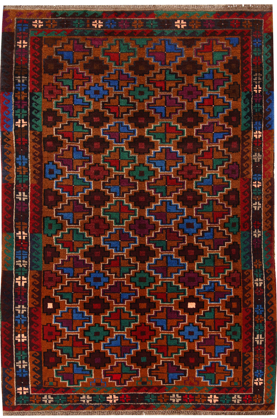 Saddle Brown Baluchi 4' x 5' 11 - No. 63995 - ALRUG Rug Store