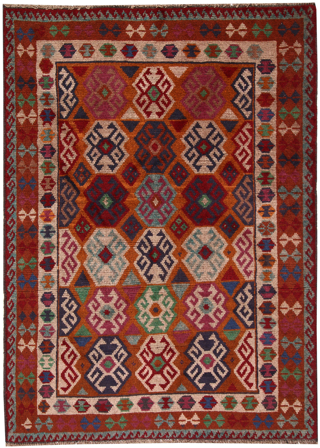 Afghan Baluchi Rug 4' 3 x 5' 9 Hand-Knotted