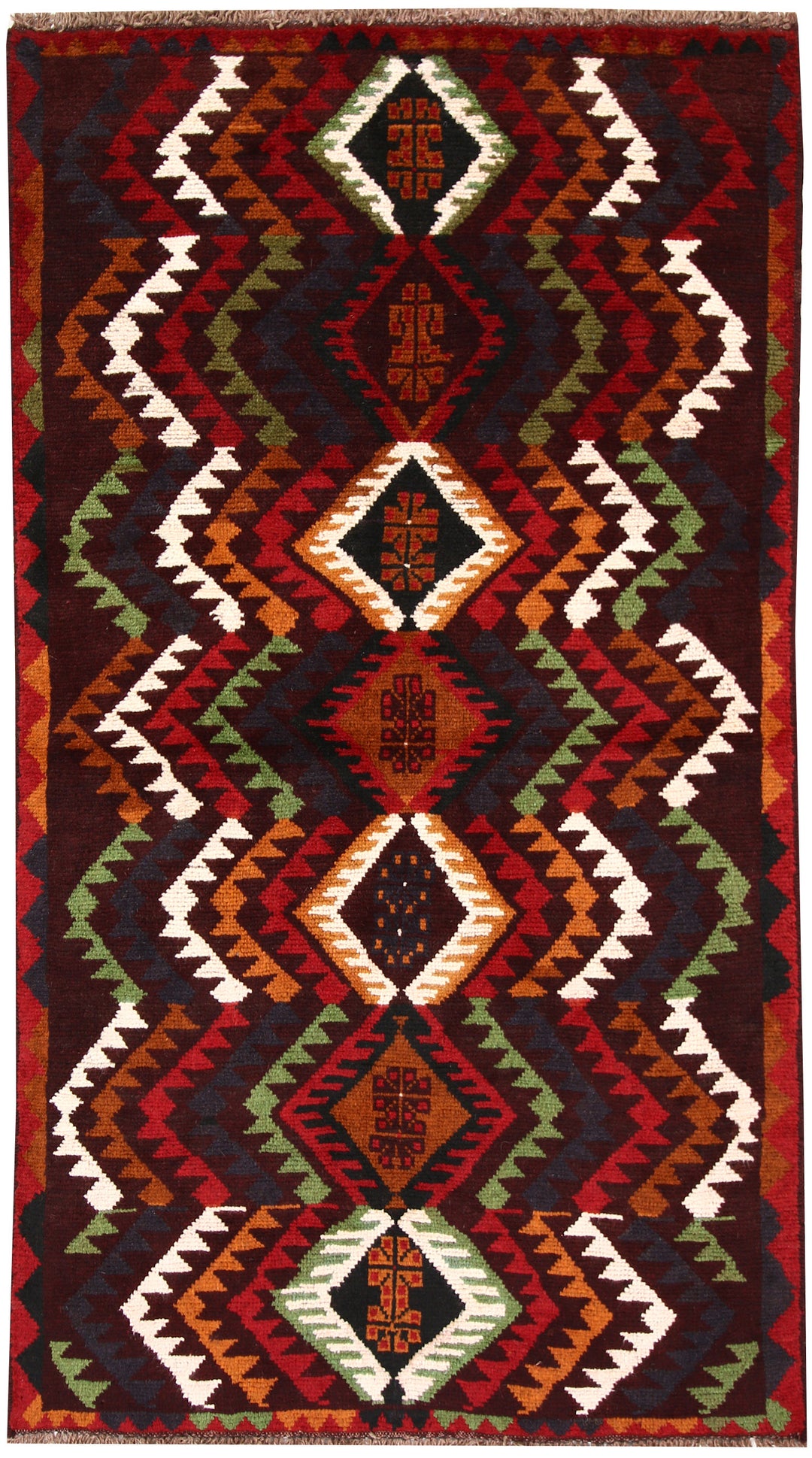 Afghan Baluchi Rug 3' 5 x 6' 2 Hand-Knotted