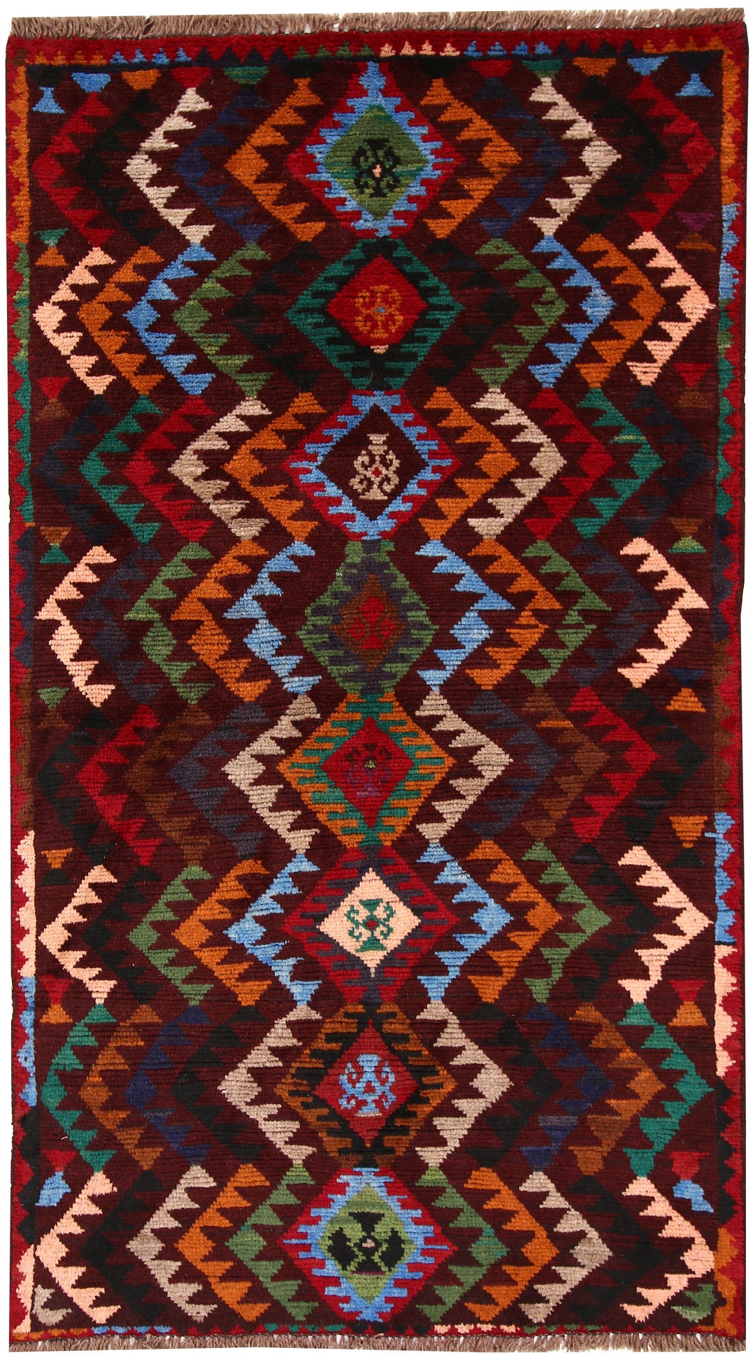 Afghan Baluchi Rug 3' 7" x 6' 2" Hand-Knotted