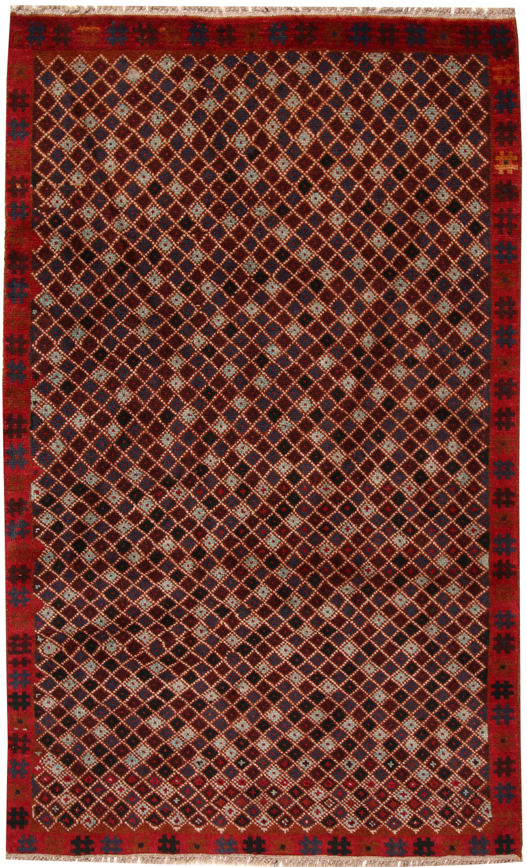 Afghan Baluchi Rug 3' 9" x 6' Hand-Knotted