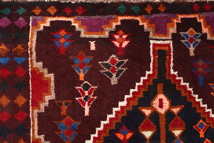 Maroon Baluchi 3' 7 x 6' 3 - No. 64009 - ALRUG Rug Store