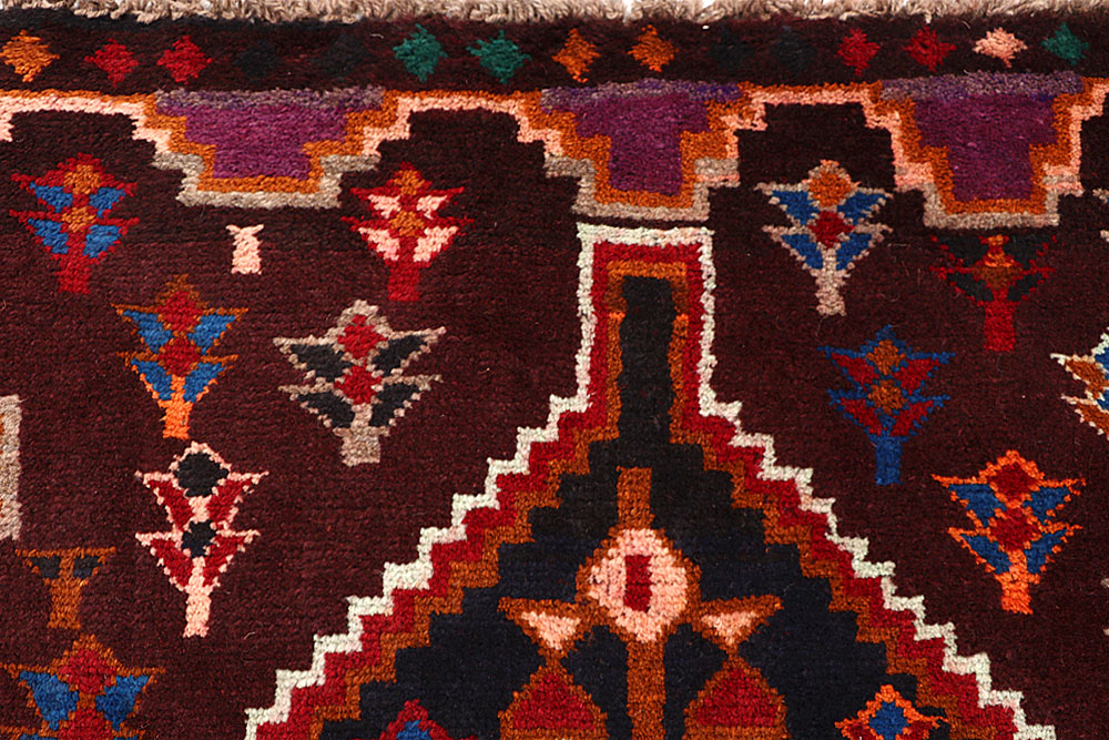 Maroon Baluchi 3' 7 x 6' 3 - No. 64009 - ALRUG Rug Store